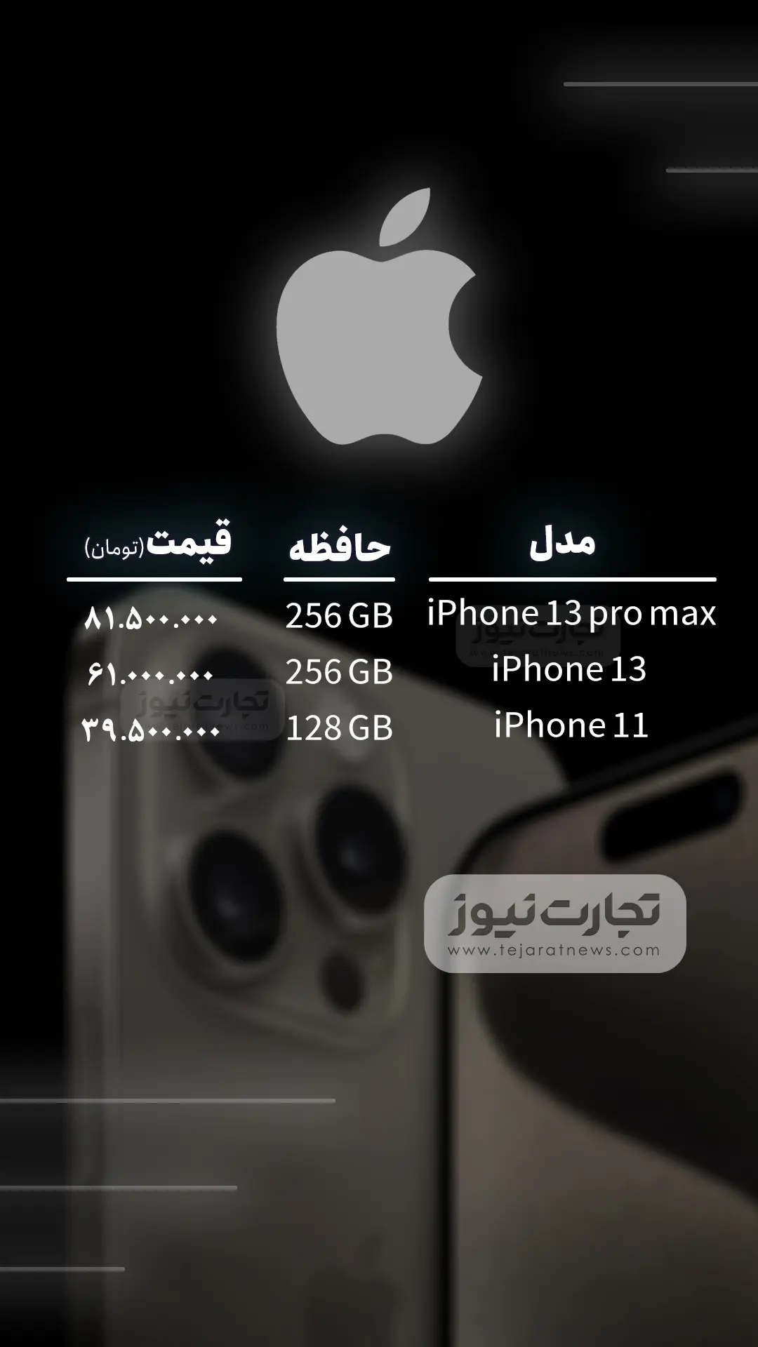 قیمت گوشی موبایل امروز یکشنبه ۲۵ شهریور ۱۴۰۳_خبردار 14 001 - iphone