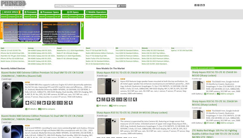 Faxty یا PhoneDB: مقایسه دو مرجع مشخصات گوشی موبایل