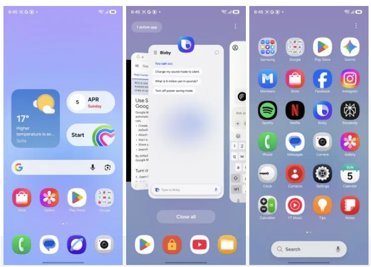 تجربه نرم‌افزاری Galaxy A57