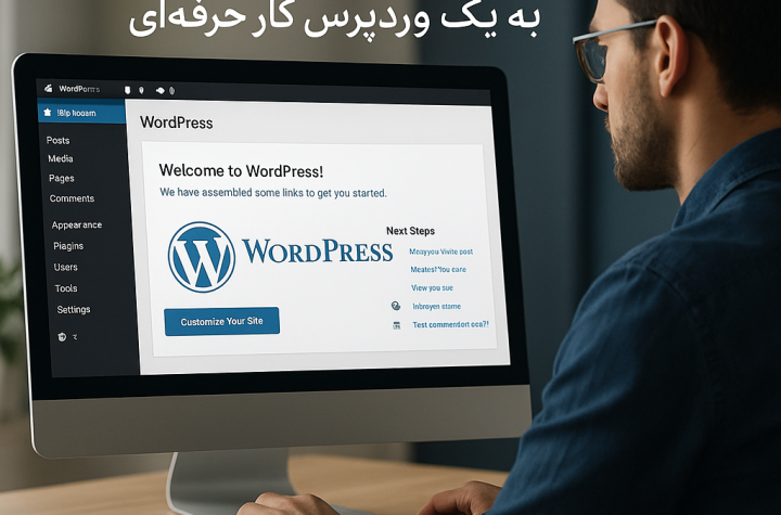 تصویر یک وب‌سایت وردپرسی با طراحی حرفه‌ای و کاربرپسند