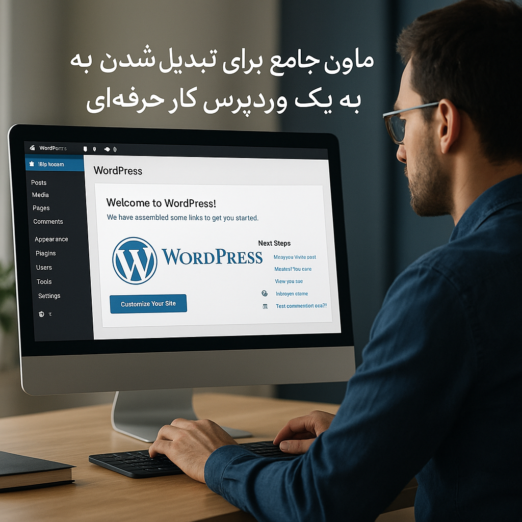 تصویر یک وب‌سایت وردپرسی با طراحی حرفه‌ای و کاربرپسند